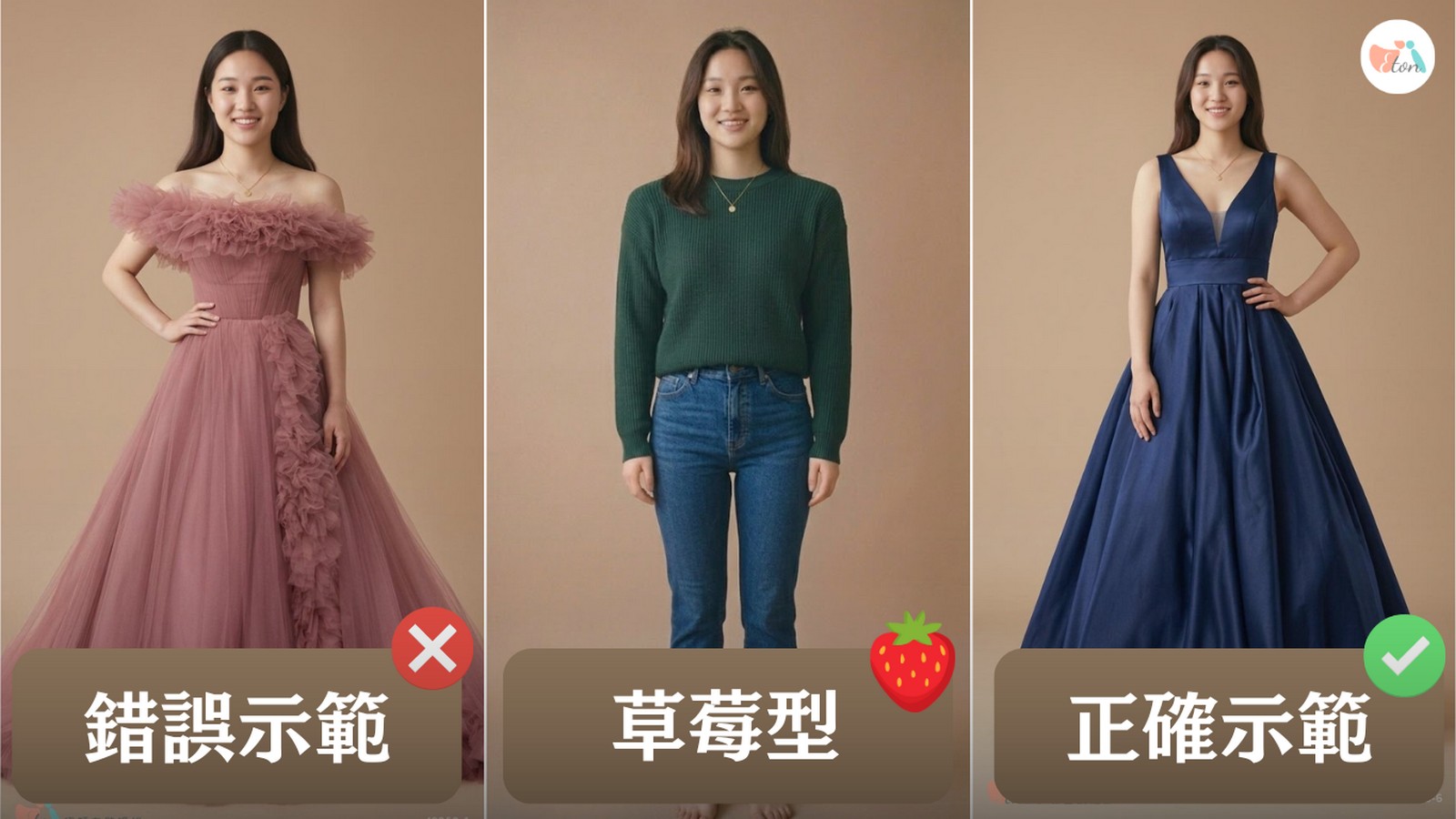 草莓型身材婚紗推薦,A-line婚紗,蓬蓬裙,削弱肩寬,AI婚紗試穿,伊頓自助婚紗